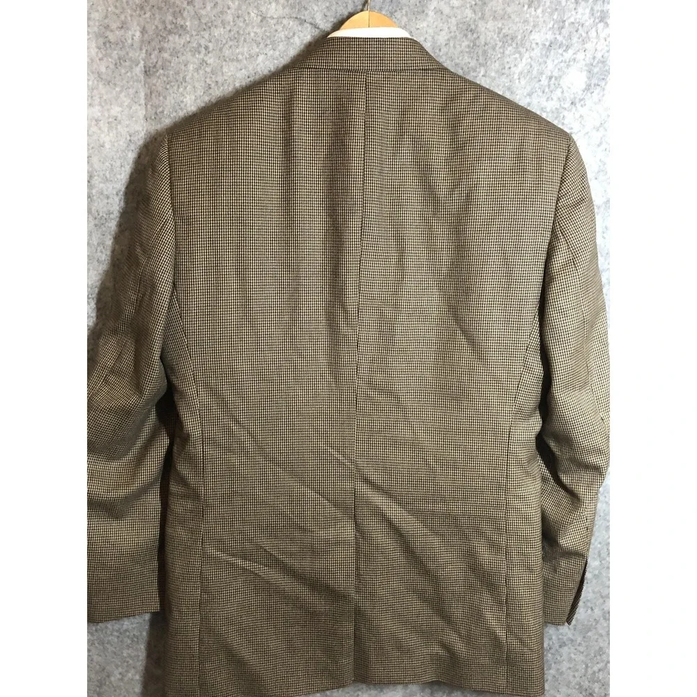 Jos. A. Bank Blazer Mens 40R Brown Tan Check Gordon 2B Signature Wool Sportcoat